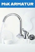 Krom Duvardan Baston Eviye Lavabo Bataryası - 1