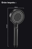 Raion Lüx Mat Siyah 5 Fonksiyonlu Sağlam Yapılı Kaliteli Banyo Duş Başlığı Kaliteli Duş Telefonu thumbnail 7