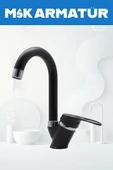 Siyah Krom Baston Lavabo Bataryası Çeşmesi - 1