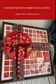 DIY El Yapımı Düğün Nişan Fotoğraf Çerçevesi 3D Rölyef - 3D Kopya 48x48cm Ceviz Solid Xi Hediye Seti - Model 1 - 10