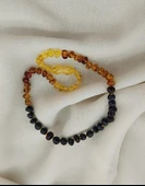 Kolye Kehribar Amber Doğaltaş Karışık Renkli Düğümlü Bebek Kolyesi - 2