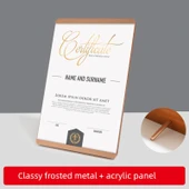 Ahşap Akrilik Sertifika Çerçevesi - Metal + Ahşap + Akrilik Panel/Dikey, A5 - 1