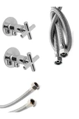 Krom Koç Taharet Musluğu 70Cm Flex 2 Li Set - 1
