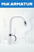 Beyaz Krom Armut Mafsallı Köşe Borulu Lavabo Bataraysı Çeşmesi - 3