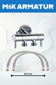 Krom Çifli Taharet Musluğu 70 Cm Flex Set - 1