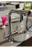 Krom 3 Yollu Arıtmalı Batarya Pirinç Garantili Arıtmalı Mutfak Musluğu thumbnail 2