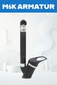 Siyah Krom Balıksırtı Boru Oynar Başlıklı Eviye Bataryası Çeşmesi - 3