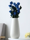Modern Beyaz Seramik Vazo - White Spin Beyaz Model 2 - 4