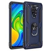 Gpack Xiaomi Redmi Note 9 Kılıf Tank Koruma Vega Standlı Yüzüklü MıknatıslıNano Glass - 8