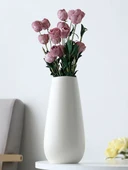 Modern Beyaz Seramik Vazo - White Spin Beyaz Model 2 - 3