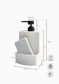 Barton Sıvı Sabunluk - Sünger Hazneli Mutfak Sabunluğu - 540 ML, Beyaz - 6