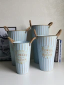 Retro Demir Saksı - Ahşap Beyaz - 35cm (Model 2) - 3