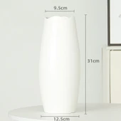 Modern Beyaz Seramik Vazo - White Spin Beyaz Model 2 - 1
