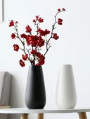 Modern Beyaz Seramik Vazo - White Spin Beyaz Model 2 - 2