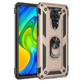 Gpack Xiaomi Redmi Note 9 Kılıf Tank Koruma Vega Standlı Yüzüklü MıknatıslıNano Glass - 5