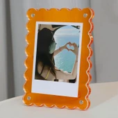Akrilik Manyetik Polaroid Fotoğraf Çerçevesi - Turuncu 5 inç (8.9 x 12.7cm) - 1