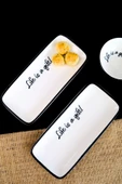 TABAK EVİ Motto Gift Kayık Tabak 2 li 22x10x1cm - 1