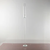 Kristal Şamdan - Tekli - 70cm - Şeffaf - 12