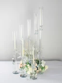 Kristal Şamdan - Tekli - 70cm - Şeffaf - 3