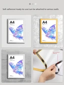 A3 Altın Rengi Manyetik Fotoğraf Çerçevesi - 2 Yaprak - 5