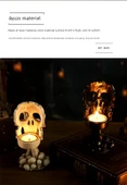 Gotik İskelet Aromaterapi Mumluk - Siyah Sihirli Kedi Tasarımlı (Tea Wax Hariç) - 11
