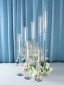 Kristal Şamdan - Tekli - 70cm - Şeffaf - 2