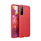 Gpack Samsung Galaxy S21 Plus 5G Kılıf Niss Deri Görünümlü SilikonFull Ekran - 1