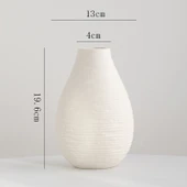 Modern Minimalist Seramik Vazo - Rafine. Paragraf (Düz Beyaz) - 1