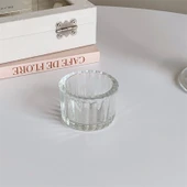 Pastoral Stil Sütlü Çay Kokulu Mum 2'li Kristal Cam Şamdan - 8