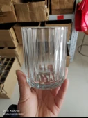 Çizgili Cam Aromaterapi Mumluk - Tealight Mum Kabı - 75100 - 1