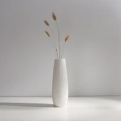 Modern Minimalist Seramik Vazo - Rafine. Paragraf (Düz Beyaz) - 2