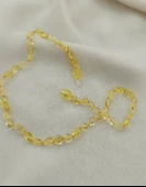 Kolye Kehribar Amber Doğaltaş Düğümlü Bebek Kolyesi - 2
