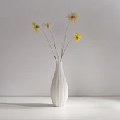 Modern Minimalist Seramik Vazo - Rafine. Paragraf (Düz Beyaz) - 4