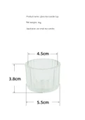 Çizgili Cam Aromaterapi Mumluk - Tealight Mum Kabı - 75100 - 8