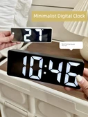 LED Dijital Alarm Masa Saati - Siyah Ayna - 9
