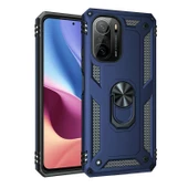 Gpack Xiaomi Poco F3 Kılıf Vega Tank Koruma Standlı Yüzüklü MıknatıslıNano Glass - 7