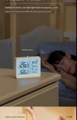 Dijital Termometre Higrometre - Mavi Geniş Ekran Alarm Takvim - 8