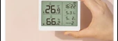 Dijital Termometre Higrometre - Mavi Geniş Ekran Alarm Takvim - 12