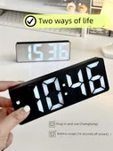 LED Dijital Alarm Masa Saati - Siyah Ayna - 11