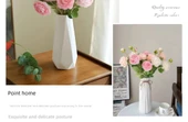 Yapay Gül Buketi - Süt Tozu 3 Pembe 3 + Dalgalı Cam Vazo - 9