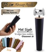Ahşap Ayak 15 Cm Siyah M8 Civatalı Bağlantı Aparatlı Dolap Mobilya Koltuk Kanepe Destek Ayağı Ayakları thumbnail 1