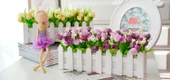 50cm Ahşap Çitli Yapay Çiçek - Karanfil Pudra Gypsophila Sarı - 7