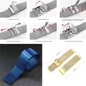 Gpack Samsung Galaxy Watch 46mm 22mm Kordon Çıtçıtlı Hasır Metal Örgülü KRD 45 - 2