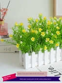 50cm Ahşap Çitli Yapay Çiçek - Okaliptüs - 3