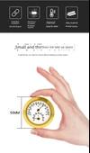 Mini Higrometre - 45mm Çap - Beyaz Zemin Altın Kenar - 9