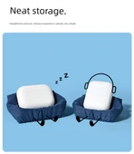 AirPods Koruyucu Kılıf ve Masaüstü Standı - Peng Peng Yastık-Sakin Mavi - 11