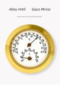 Mini Higrometre - 50mm Çap - Beyaz Zemin Altın Kenar - 10