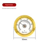 Mini Higrometre - 50mm Çap - Beyaz Zemin Altın Kenar - 1