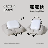 AirPods Koruyucu Kılıf ve Masaüstü Standı - Kadife Yastık-Gül Pembesi - 3