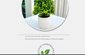 Yapay Bonsai Çizgili Saksı + Küçük Yeşil 2 - 10